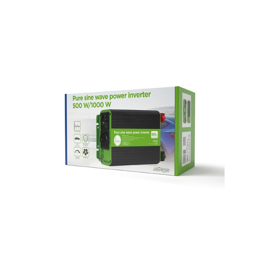 EnerGenie EGPWCPS50001, 12 V Pure sine wave car DCAC power inverter