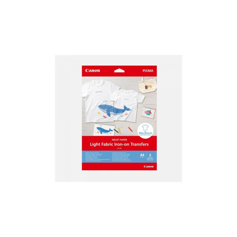 Термопереносы Canon Light Fabric LF-101 (4006C002AA), 0,170 мм, 160 г/м2, 5 листов формата A4 для серий Pixma -G/TS.