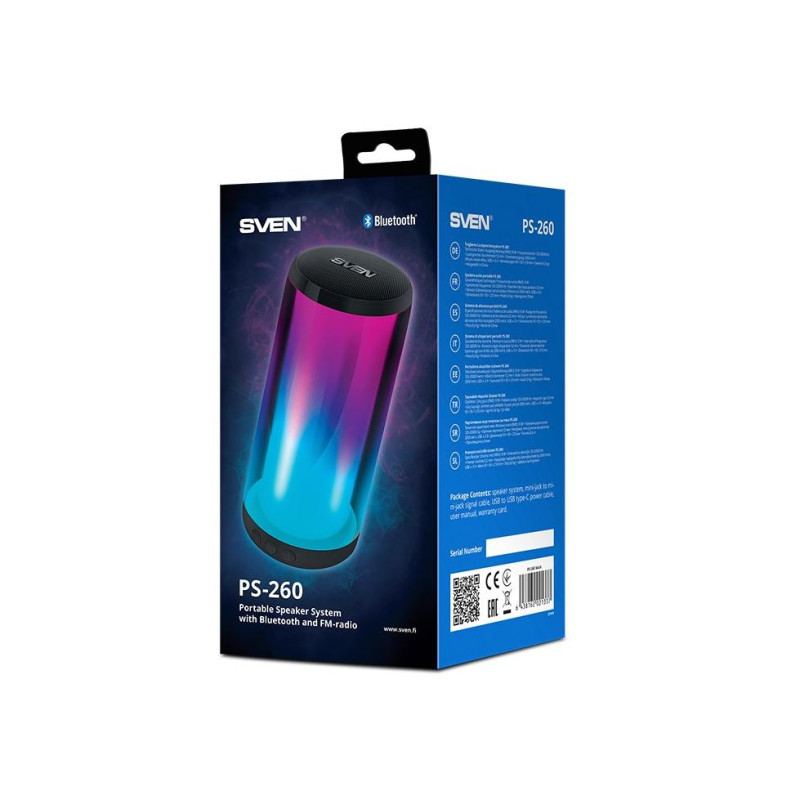Портативная колонка Sven PS-260, Black