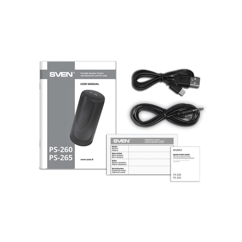 Портативная колонка Sven PS-260, Black