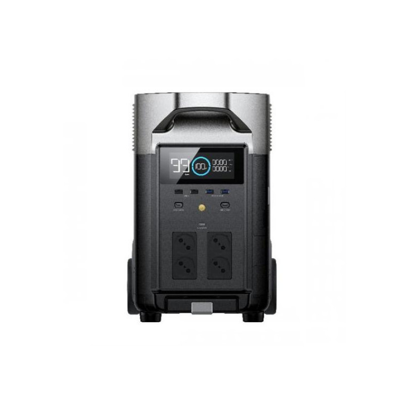 Портативная электростанция EcoFlow DELTA PRO, емкость: 3600 Вт·ч, выходная мощность X-Boost 4500 Вт, выходная мощность переменного тока: всего 3600 Вт, количество розеток: 15 (6 розеток переменного тока, 2 порта USB-A для быстрой зарядки, 2 порта USB-A, 2