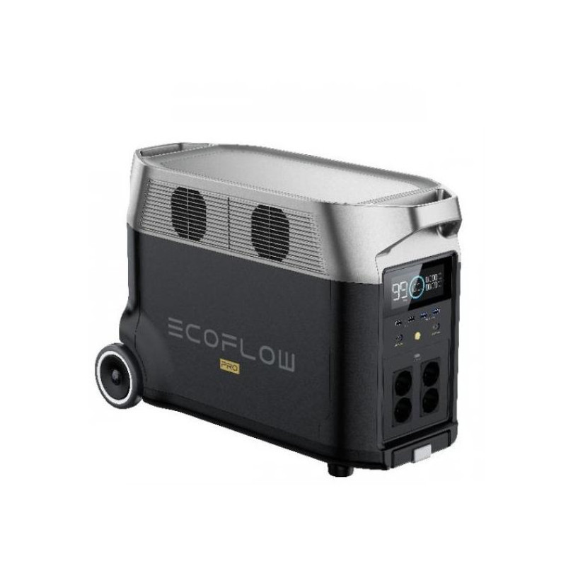 Портативная электростанция EcoFlow DELTA PRO, емкость: 3600 Вт·ч, выходная мощность X-Boost 4500 Вт, выходная мощность переменного тока: всего 3600 Вт, количество розеток: 15 (6 розеток переменного тока, 2 порта USB-A для быстрой зарядки, 2 порта USB-A, 2