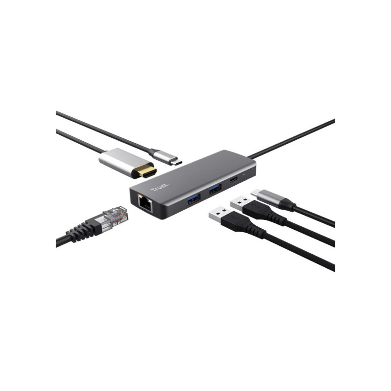 Многопортовый адаптер Trust Dalyx USB-C 6-в-1