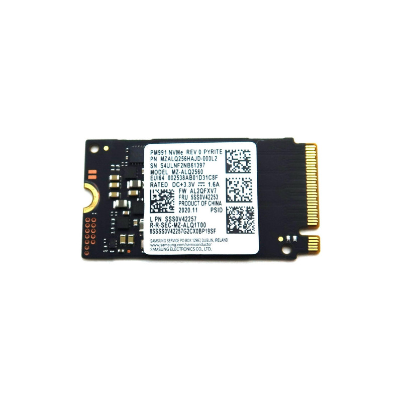 M.2 NVMe SSD 256GB Samsung PM991, M2 Type 2242 Form Factor