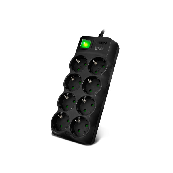 Сетевой фильтр Sven SF-08E-16, Black