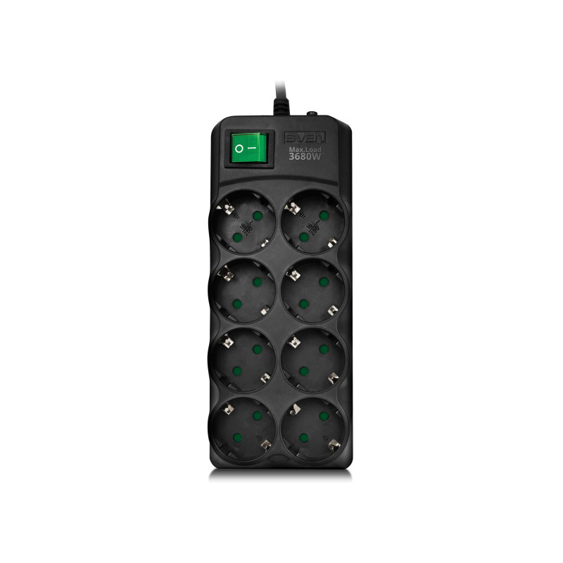 Сетевой фильтр Sven SF-08E-16, Black