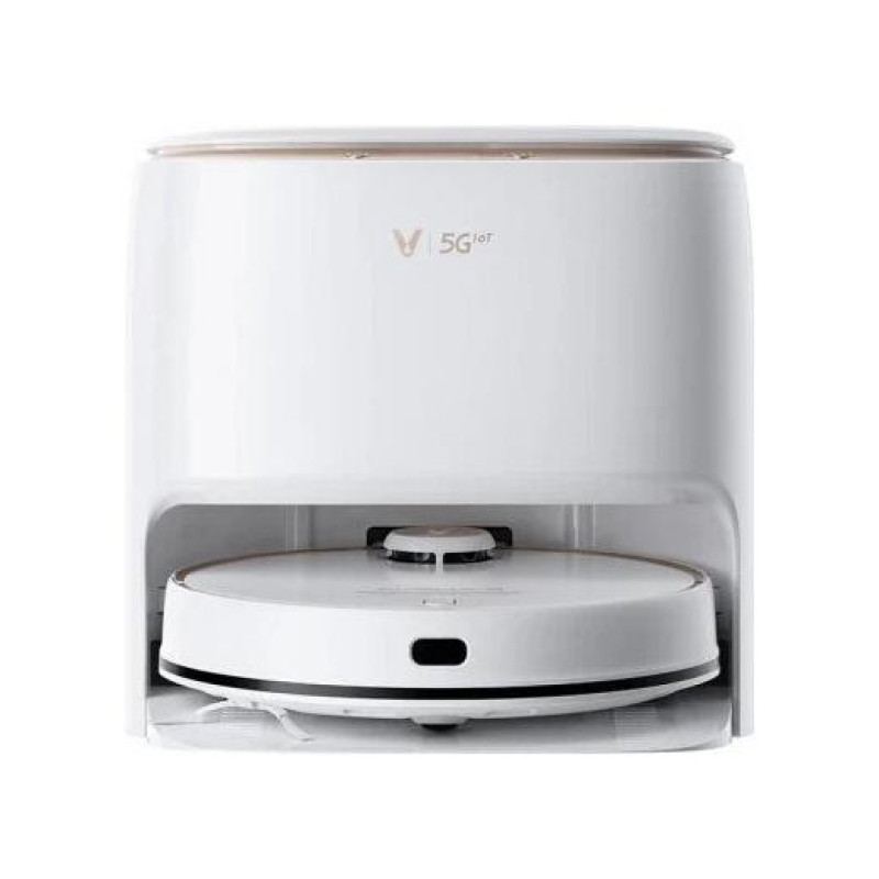 VIOMI "Alpha 3" + Auto dumping station, EU, White, Robot Vacuum with Auto-Dumping Cleaning 2.0, Suction 4000pa, Sweep, Mop, Remote Control, Wi-Fi, Multi-Floor Mapping, Self Charging, Auto Dirt Disposal, Dust Box Capacity: 3L, Working Time: 180m,