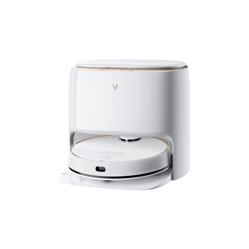 VIOMI "Alpha 3" + Auto dumping station, EU, White, Robot Vacuum with Auto-Dumping Cleaning 2.0, Suction 4000pa, Sweep, Mop, Remote Control, Wi-Fi, Multi-Floor Mapping, Self Charging, Auto Dirt Disposal, Dust Box Capacity: 3L, Working Time: 180m,