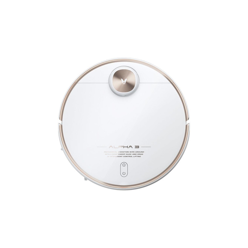 VIOMI "Alpha 3" + Auto dumping station, EU, White, Robot Vacuum with Auto-Dumping Cleaning 2.0, Suction 4000pa, Sweep, Mop, Remote Control, Wi-Fi, Multi-Floor Mapping, Self Charging, Auto Dirt Disposal, Dust Box Capacity: 3L, Working Time: 180m,