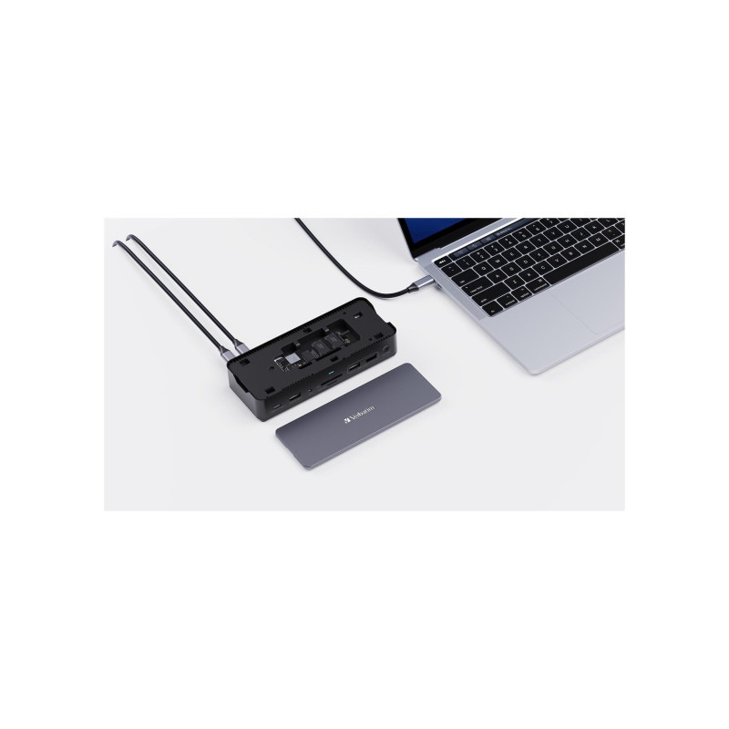 Док-станция Verbatim 15-в-1 USB-C Pro CDS-15S, 15 портов со слотом для SSD, 2 x HDMI, до 8K при 30 Гц; 1 x DP, до 8K@30Гц; 1 х