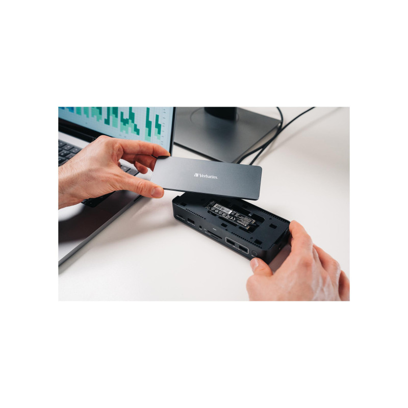 Док-станция Verbatim 15-в-1 USB-C Pro CDS-15S, 15 портов со слотом для SSD, 2 x HDMI, до 8K при 30 Гц; 1 x DP, до 8K@30Гц; 1 х
