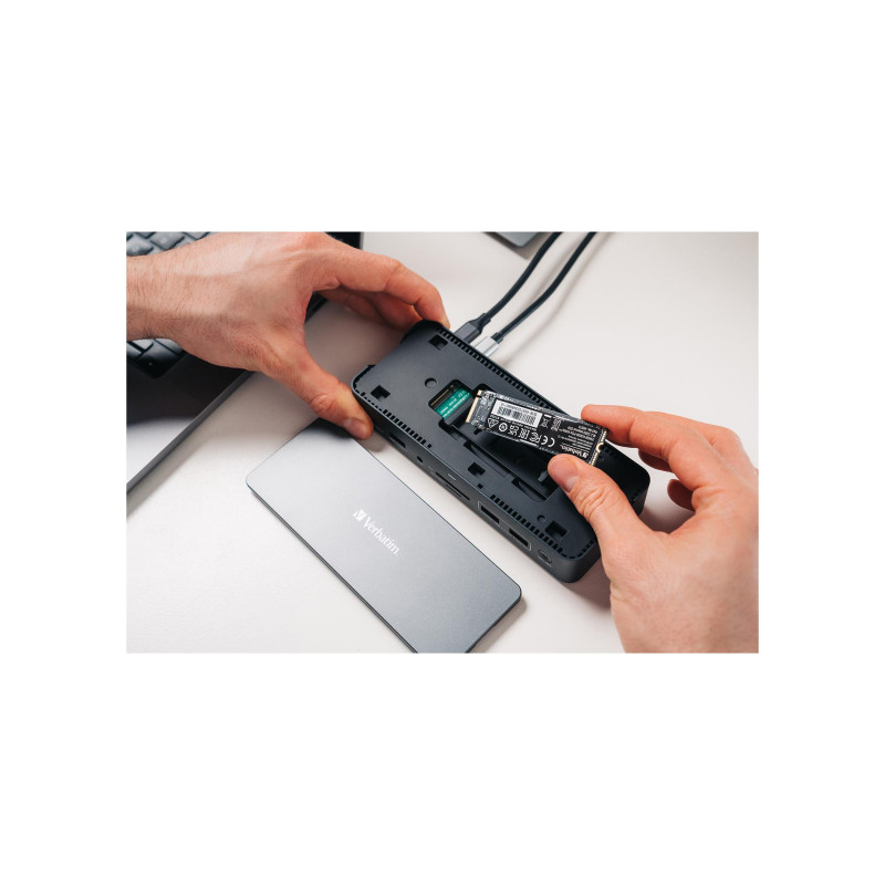 Док-станция Verbatim 15-в-1 USB-C Pro CDS-15S, 15 портов со слотом для SSD, 2 x HDMI, до 8K при 30 Гц; 1 x DP, до 8K@30Гц; 1 х