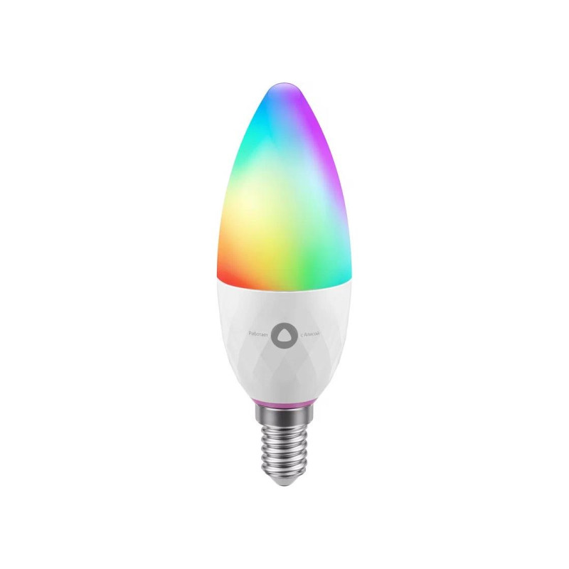 LED Bulb  YANDEX Smart Bulb E14 with Alisa, Smart Wi-Fi RGB LED Bulb E14 with Dimmable Light, RGB, Color Temperature 1700K-6500K
