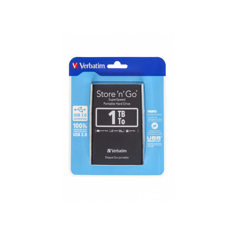 Внешний жесткий диск 1.0TB Verbatim Store 'n' Go G1, Black