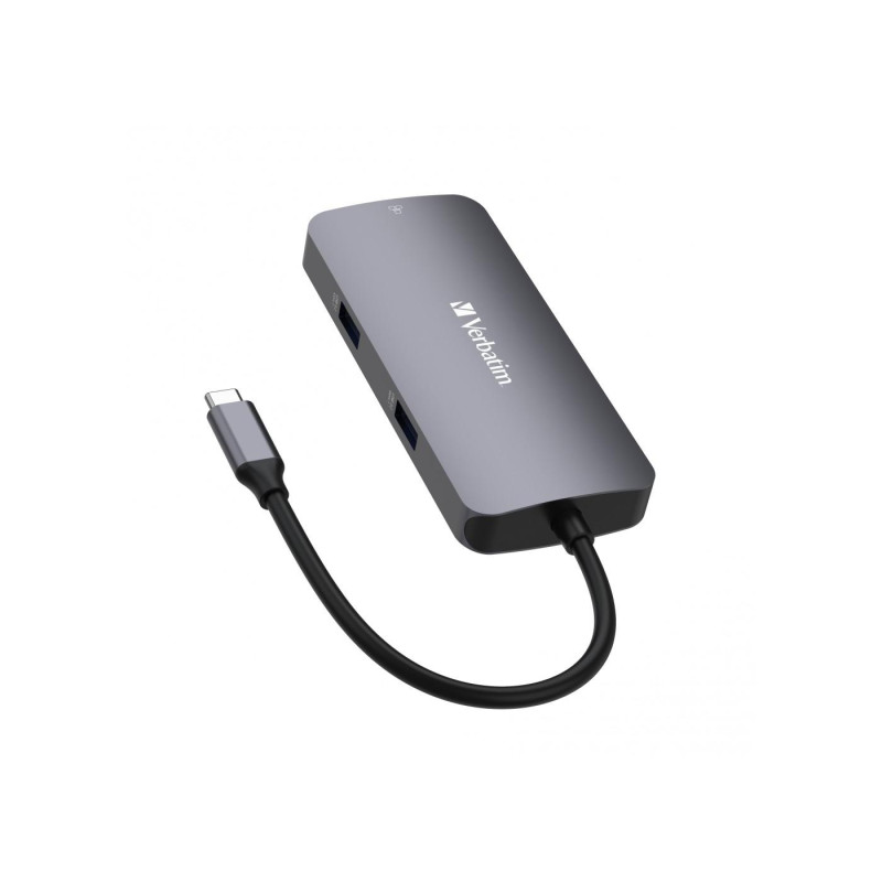 Многопортовый концентратор Verbatim 5-в-1 USB-C Pro CMH-05, 2 порта USB-A 3.0, до 5 Гбит/с, 1 порт USB-C PD, до 100 Вт, HDMI до 4K@