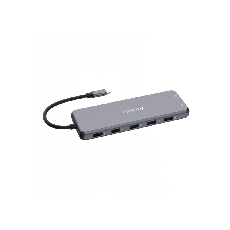 Многопортовый концентратор Verbatim 13-в-1 USB-C Pro CMH-13, 3x USB 3.2-A (Gen 1), 1x USB3.2-A (Gen 2), 2x USB2.0-A, 2x USB-C