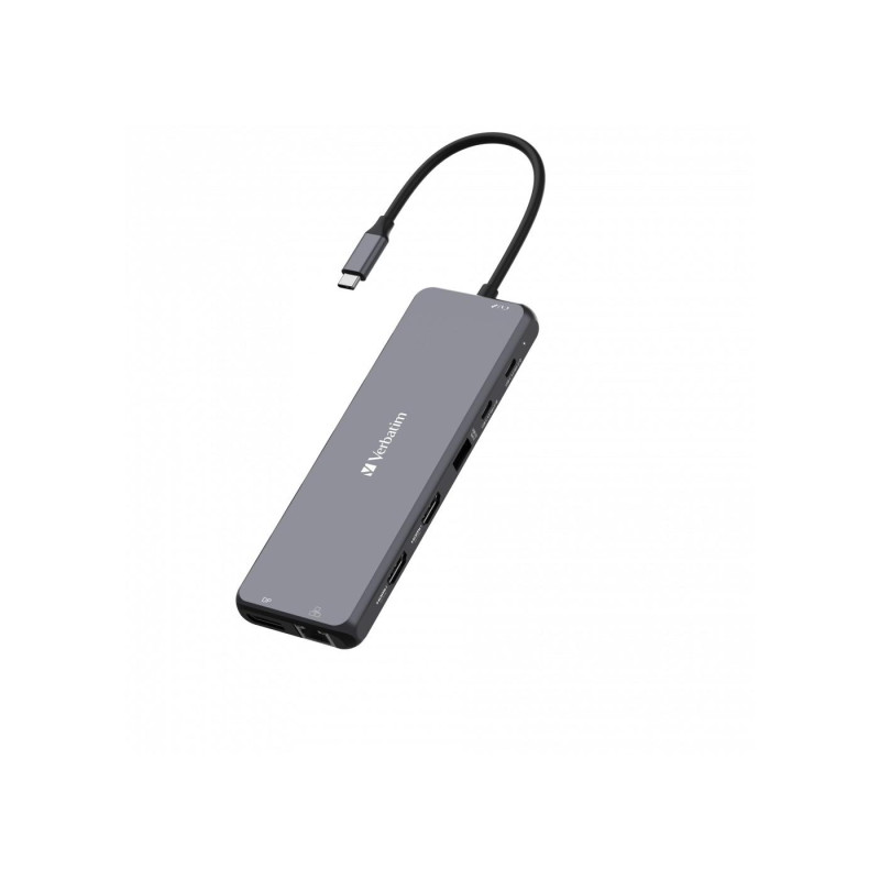 Многопортовый концентратор Verbatim 13-в-1 USB-C Pro CMH-13, 3x USB 3.2-A (Gen 1), 1x USB3.2-A (Gen 2), 2x USB2.0-A, 2x USB-C