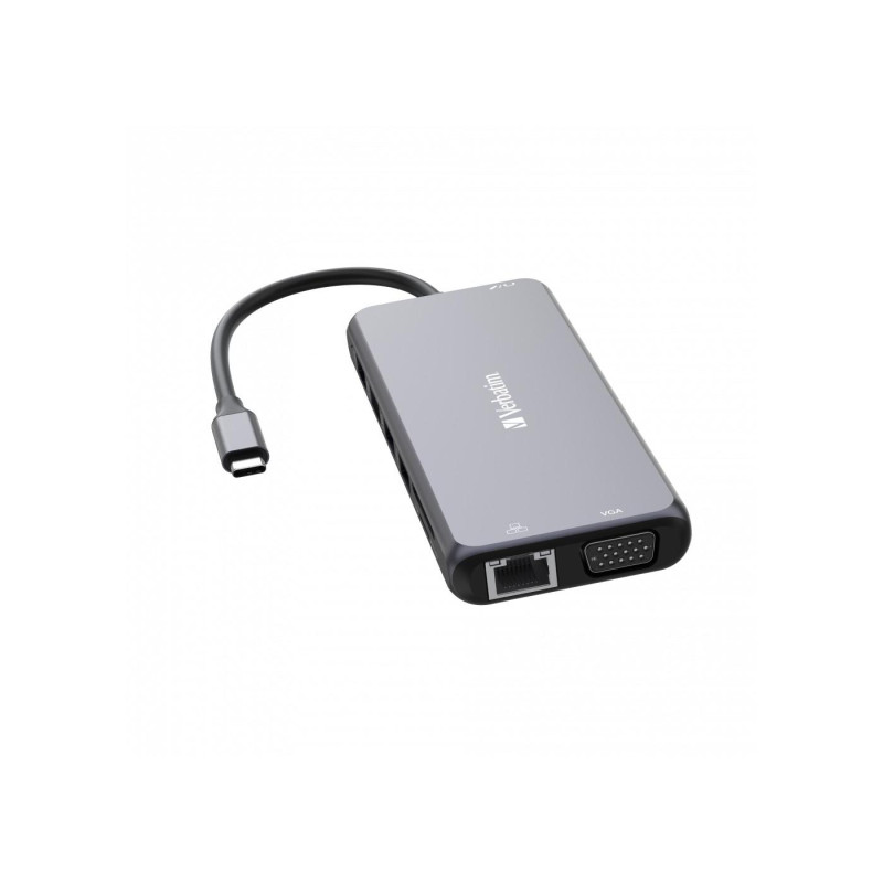 Многопортовый концентратор Verbatim CMH-14 USB-C Pro 14 в 1, 3 порта USB 3.2-A (Gen 1), 2 порта USB2.0-A, 1 порт USB-C PD (100 Вт), 2 порта HDMI 4K