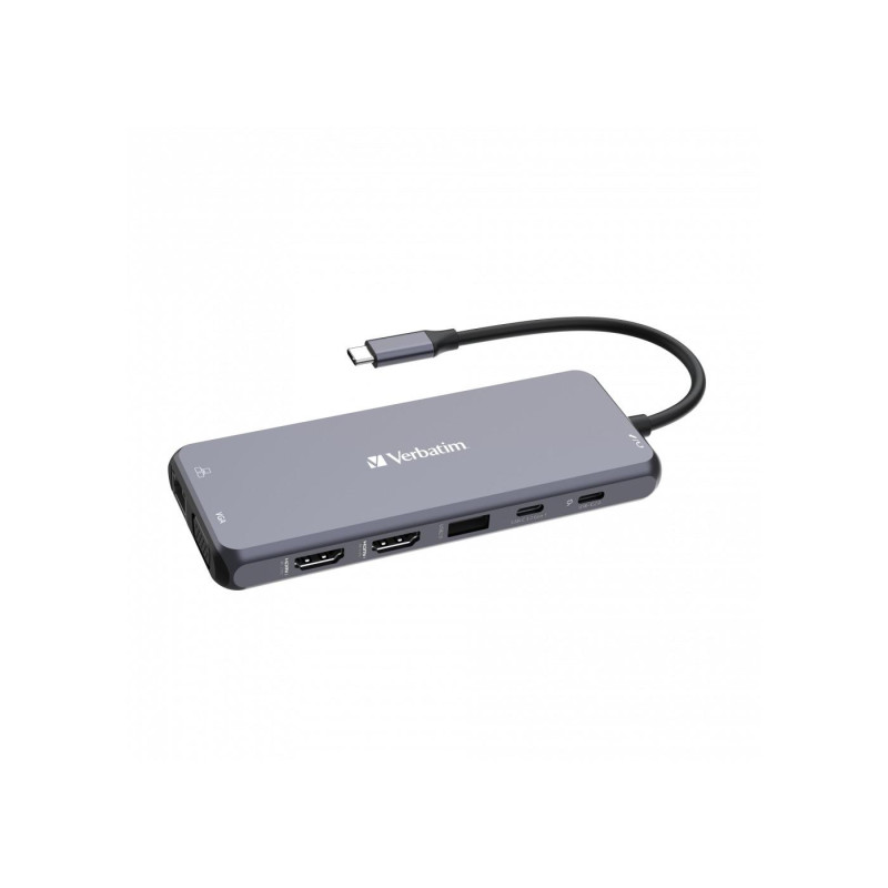 Многопортовый концентратор Verbatim CMH-14 USB-C Pro 14 в 1, 3 порта USB 3.2-A (Gen 1), 2 порта USB2.0-A, 1 порт USB-C PD (100 Вт), 2 порта HDMI 4K