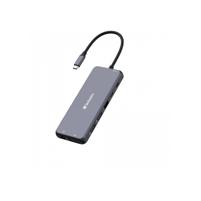 Многопортовый концентратор Verbatim CMH-14 USB-C Pro 14 в 1, 3 порта USB 3.2-A (Gen 1), 2 порта USB2.0-A, 1 порт USB-C PD (100 Вт), 2 порта HDMI 4K