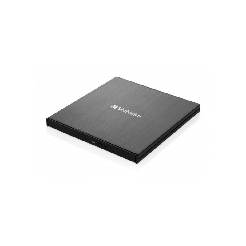 External Slimline CD/DVD Writer with USB-C VERBATIM, Portable Slim -14mm, Super-Multi CDR/RW +24x/-24x, DVDR+8x/-8x