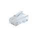 RJ45 Modular Plug LC-8P8C-002/100, Modular plug 8P8C for solid CAT6 LAN cable, 30u” gold plated, 100 pcs/bag