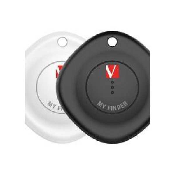 VERBATIM My Finder Bluetooth Tracker 2 Pack, Black & White, Works EXCLUSIVELY with the Apple devices in "