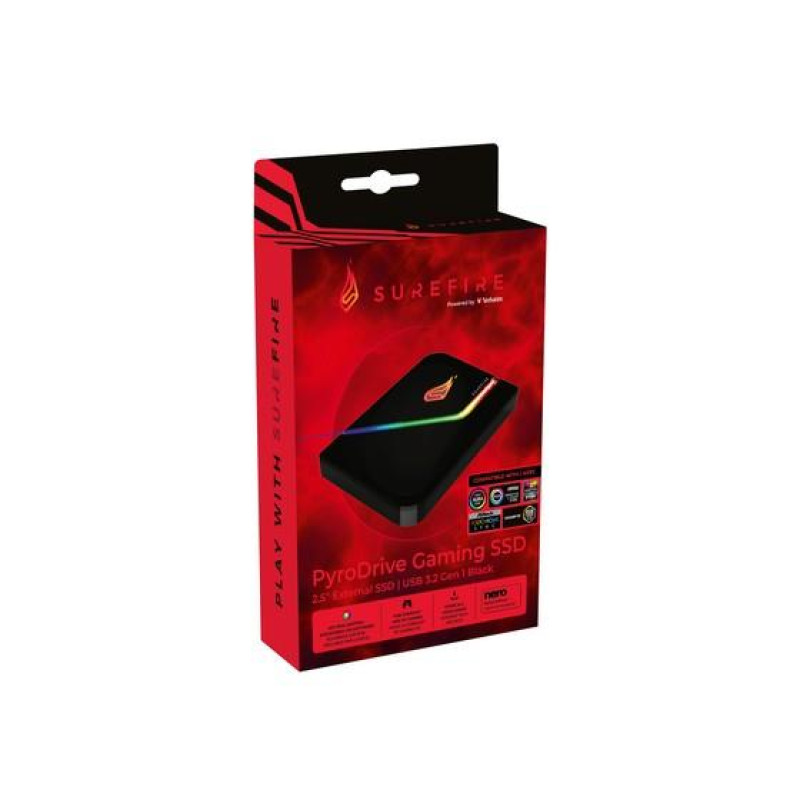 Внешний SSD 1.0TB Verbatim Surefire PyroDrive, Black