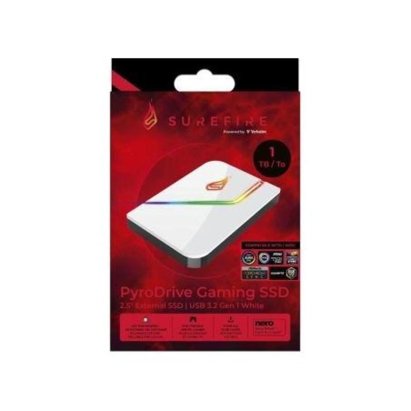 Внешний SSD 1.0TB Verbatim Surefire PyroDrive, White