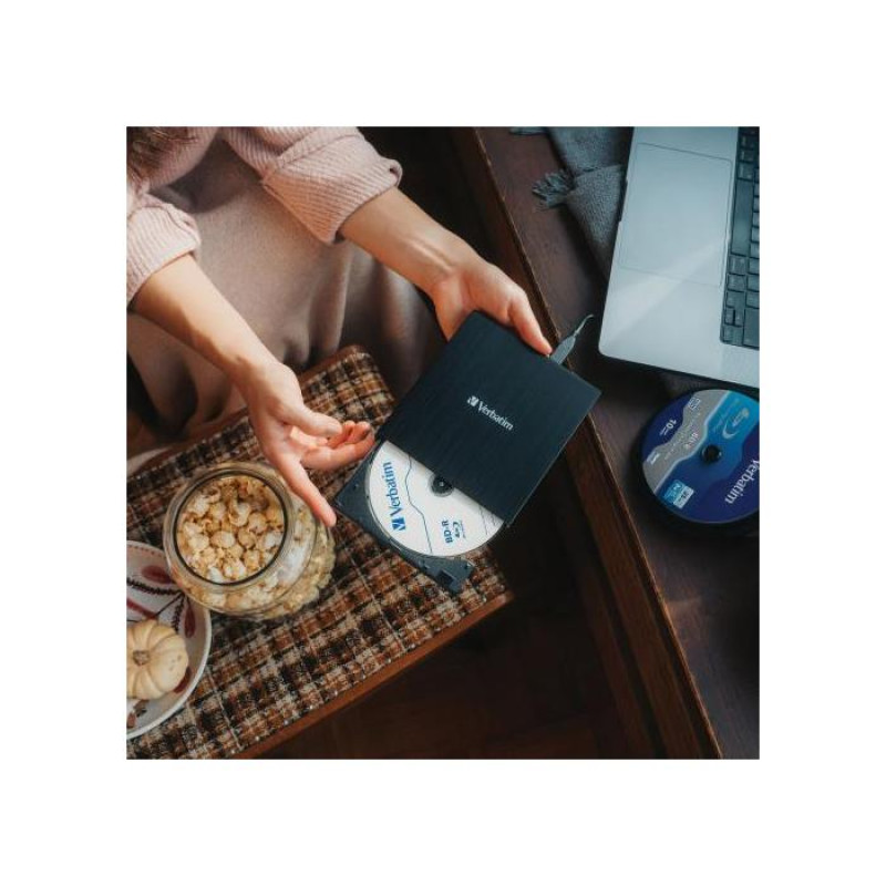 Портативный оптический привод Blu-Ray Writer with USB-C Verbatim, Black