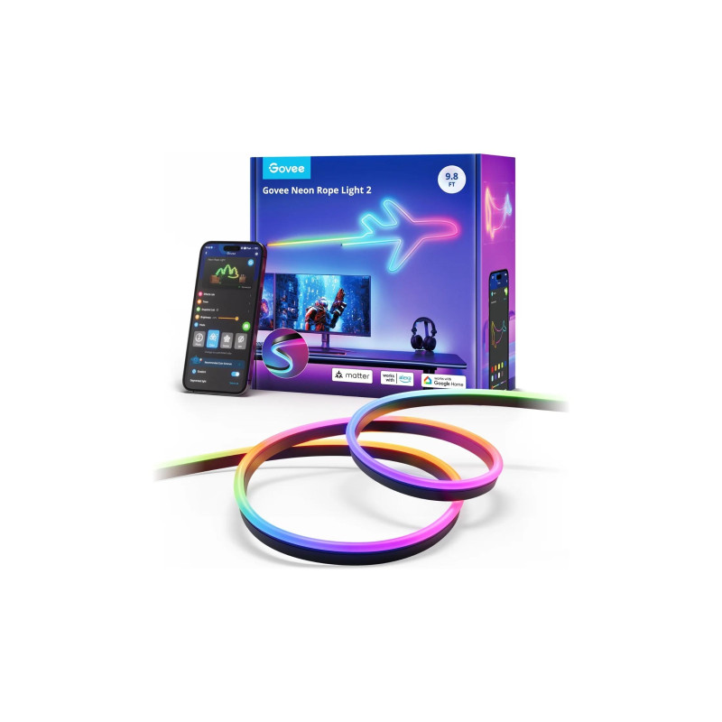 Кронштейн для световой ленты GOVEE Neon Rope Light 2 Bracket, 20 шт. в одной упаковке, черный, пластик
