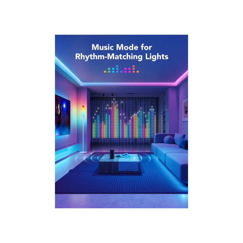 Уличные светильники для занавесок GOVEE RGBIC Curtain Lights 1,5*2 м, Wi-Fi + BT, 520 светодиодов, режим «сделай сам», режим музыки, 520 светодиодов, 86
