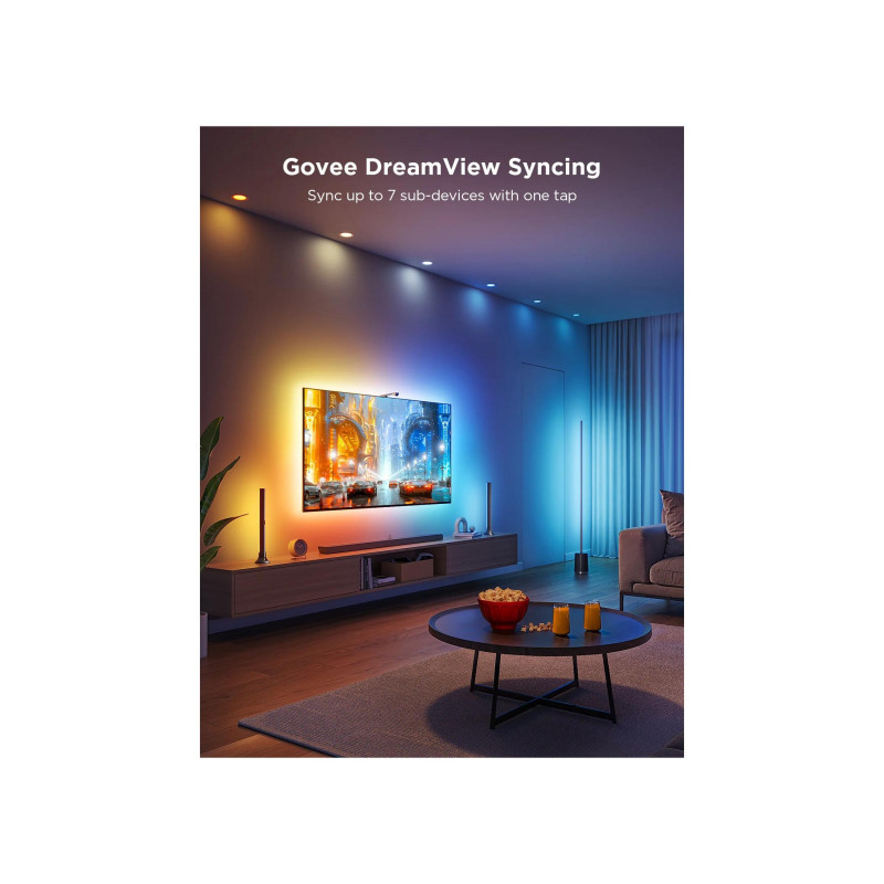 Комплект подсветки телевизора GOVEE RGBICW TV Backlight 3 Lite (55"-65" + световые полосы 40"-70"), Wi-Fi + BT, многоцветный + дополнительный
