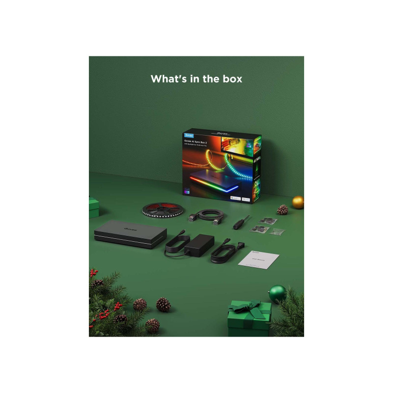 Светодиодная лента для телевизора GOVEE RGBICW AI Sync Box 2 (55"-65"), Wi-Fi + BT, многоцветная + дополнительные белые светодиоды, зональная цветность