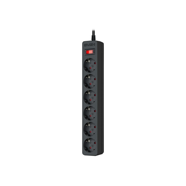 Сетевой фильтр Sven SF-06E, 6 Sockets, 5 m, Black