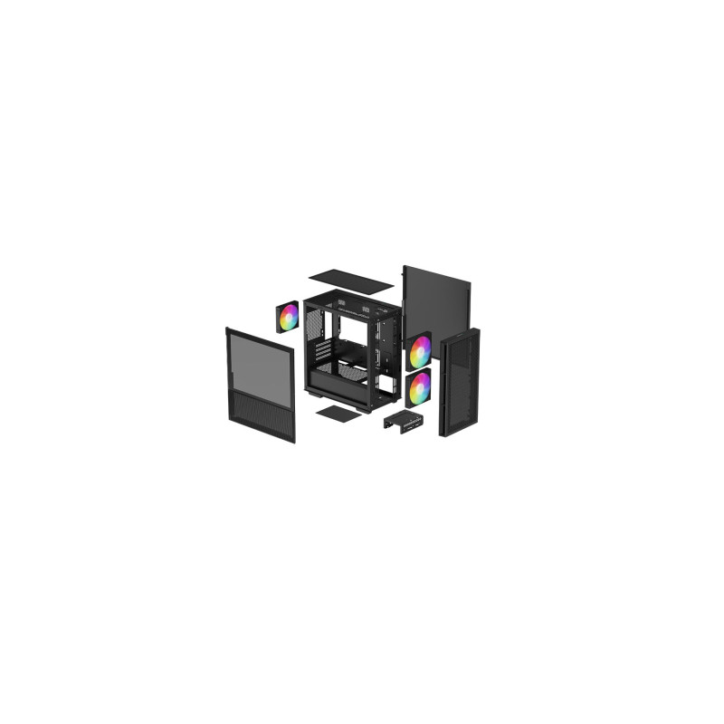 Корпус Micro-ATX DEEPCOOL «CH360» с боковой панелью из магнитного гибридного закаленного стекла, без блока питания, предустановленная задняя панель