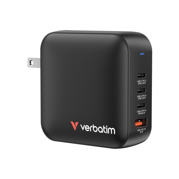 Verbatim Mini GaN Charger 165 Вт, черный