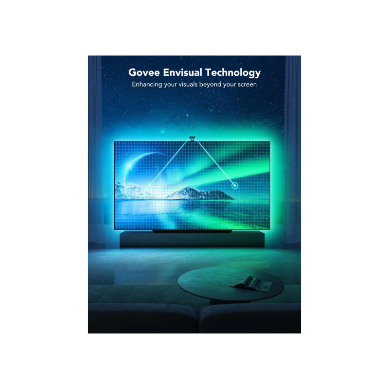 Подсветка телевизора GOVEE RGBIC Envisual TV Backlight T2 с двумя камерами (55"-65"), Wi-Fi + BT, многоцветная, зональная