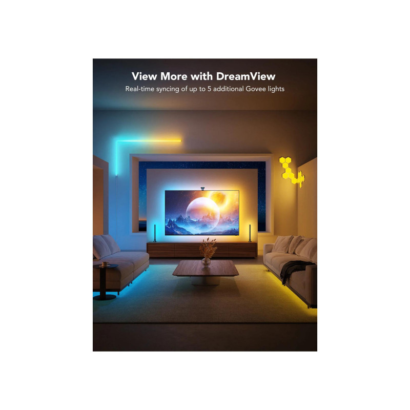 Подсветка телевизора GOVEE RGBIC Envisual TV Backlight T2 с двумя камерами (55"-65"), Wi-Fi + BT, многоцветная, зональная