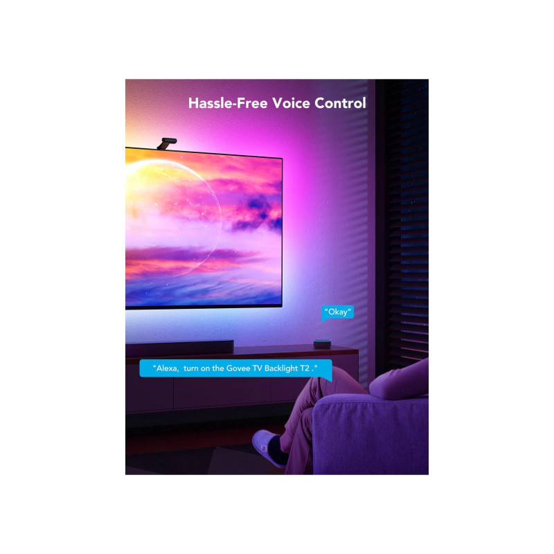 Подсветка телевизора GOVEE RGBIC Envisual TV Backlight T2 с двумя камерами (55"-65"), Wi-Fi + BT, многоцветная, зональная