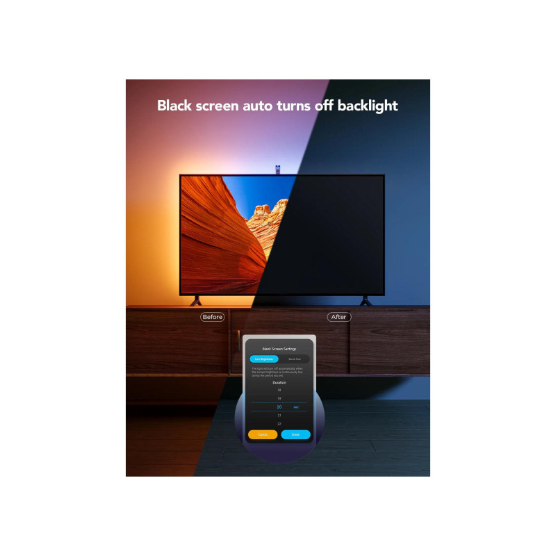 Подсветка телевизора GOVEE RGBIC TV Backlight 3 Lite (75"-85"), Wi-Fi + BT, многоцветная, совместимая с материалами, зональная цветопередача
