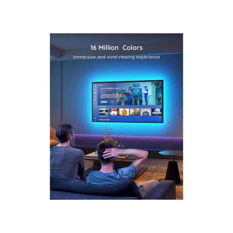 Подсветка телевизора GOVEE RGB TV (40"-60"), Wi-Fi + BT, многоцветная, приложение, музыкальный режим, концентратор не требуется