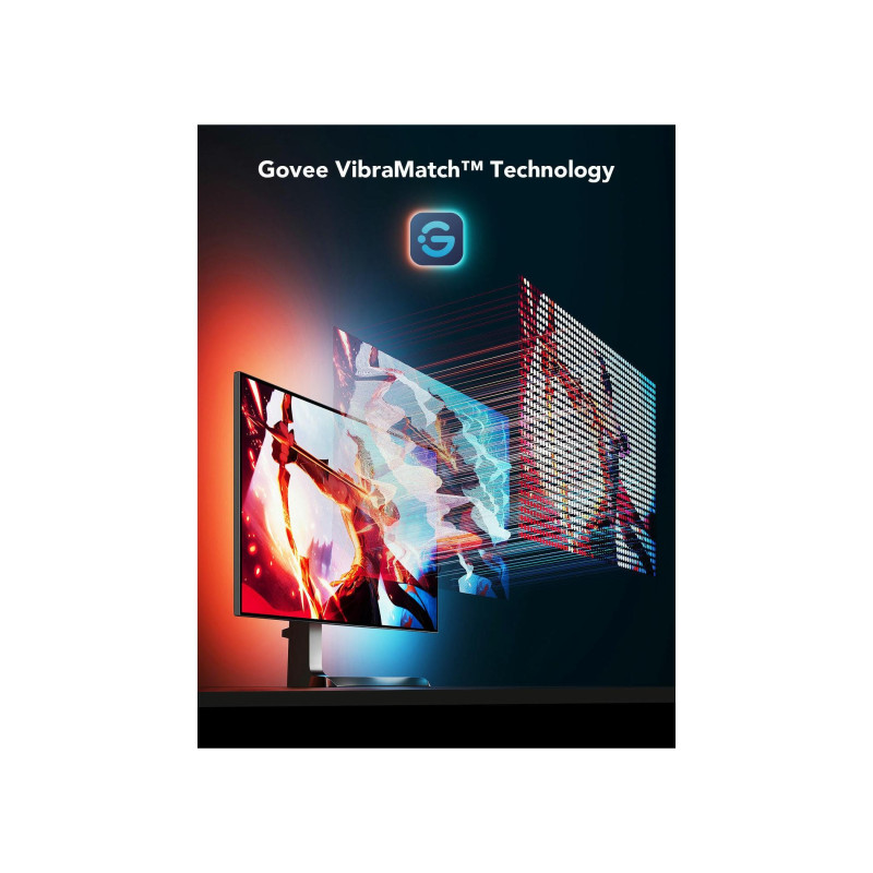 Светодиодная лента для монитора GOVEE RGB Gaming Light Strip G1 (27"-34"), Wi-Fi + BT, многоцветная, приложение, музыкальный режим, без концентратора