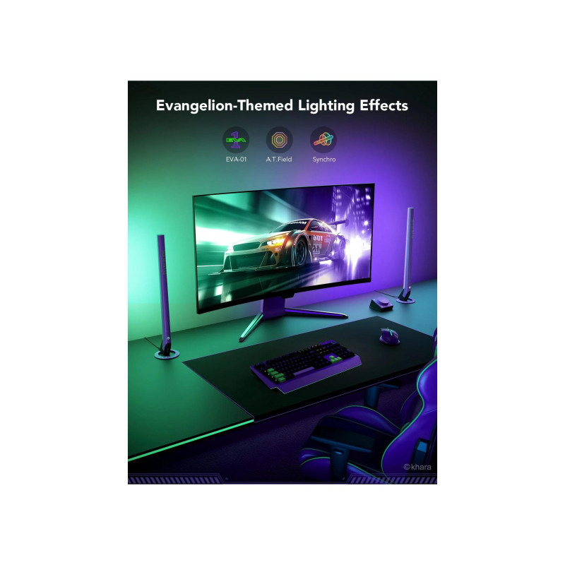 Световые панели для мониторов GOVEE RGBIC Wi-Fi Gaming Light Bars с интеллектуальным контроллером (24"-32"), Wi-Fi + BT, многоцветный, приложение