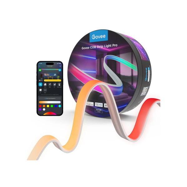 Световая лента GOVEE RGBICW COB Strip Light Pro 3 м, белая, интеллектуальная Wi-Fi-световая лента, Wi-Fi + BT, совместимая с Matter,