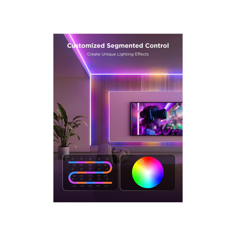 Световая лента GOVEE RGBICW COB Strip Light Pro 3 м, белая, интеллектуальная Wi-Fi-световая лента, Wi-Fi + BT, совместимая с Matter,