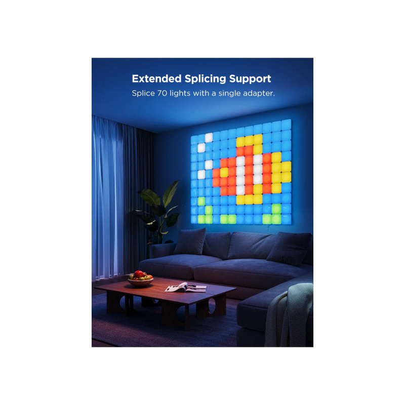 Square Lights GOVEE Smart Mini Panel Lights 10 шт. в упаковке, Wi-Fi + BT, многоцветные, рассеянные световые эффекты RGBIC, без концентратора