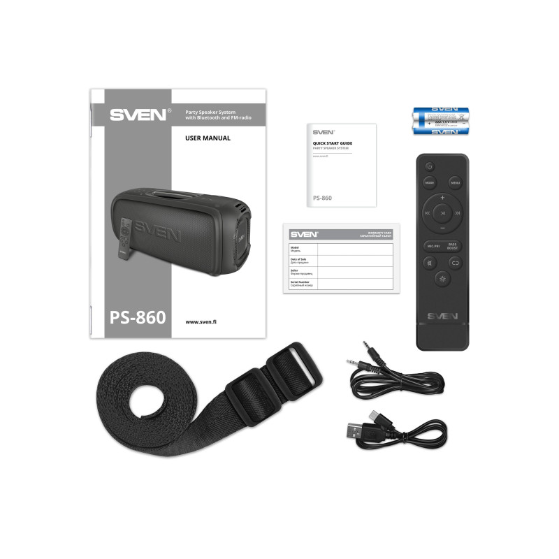 Портативная колонка Sven PS-860, Black