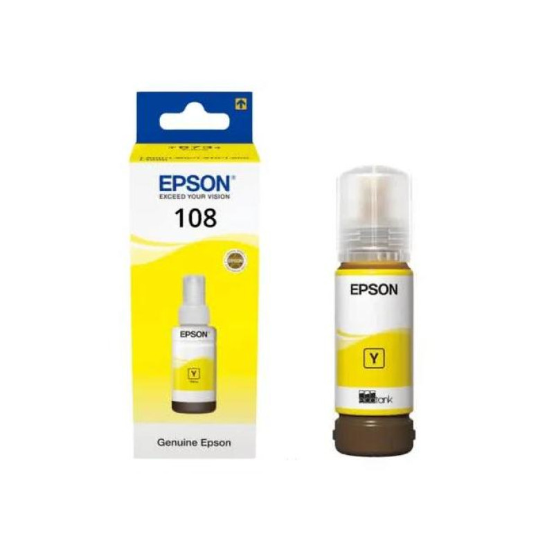 Емкость с желтыми чернилами Epson 108 EcoTank