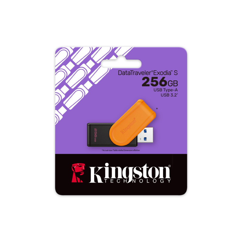 USB-накопитель 256GB Kingston DataTraveler Exodia S Black/Orange